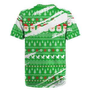 Djibouti Christmas Rugby Jersey Santa Eagle Doves Trees and Green Snowflake - African Pride