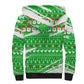 Djibouti Christmas Sherpa Hoodie Santa Eagle Doves Trees and Green Snowflake - African Pride