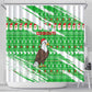 Djibouti Christmas Shower Curtain Santa Eagle Doves Trees and Green Snowflake - African Pride