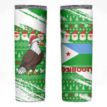 Djibouti Christmas Skinny Tumbler Santa Eagle Doves Trees and Green Snowflake - African Pride