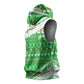 Djibouti Christmas Sleeveless Hoodie Santa Eagle Doves Trees and Green Snowflake - African Pride