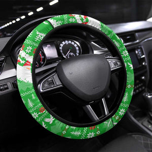 Djibouti Christmas Steering Wheel Cover Santa Eagle Doves Trees and Green Snowflake - African Pride