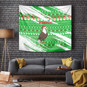 Djibouti Christmas Tapestry Santa Eagle Doves Trees and Green Snowflake - African Pride