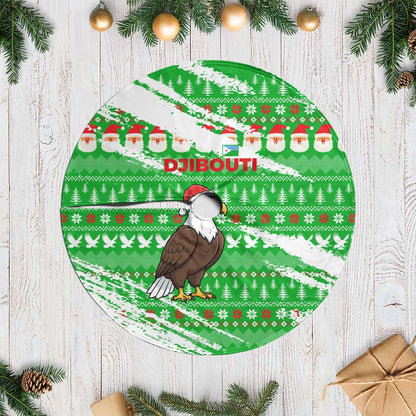 Djibouti Christmas Tree Skirt Santa Eagle Doves Trees and Green Snowflake - African Pride