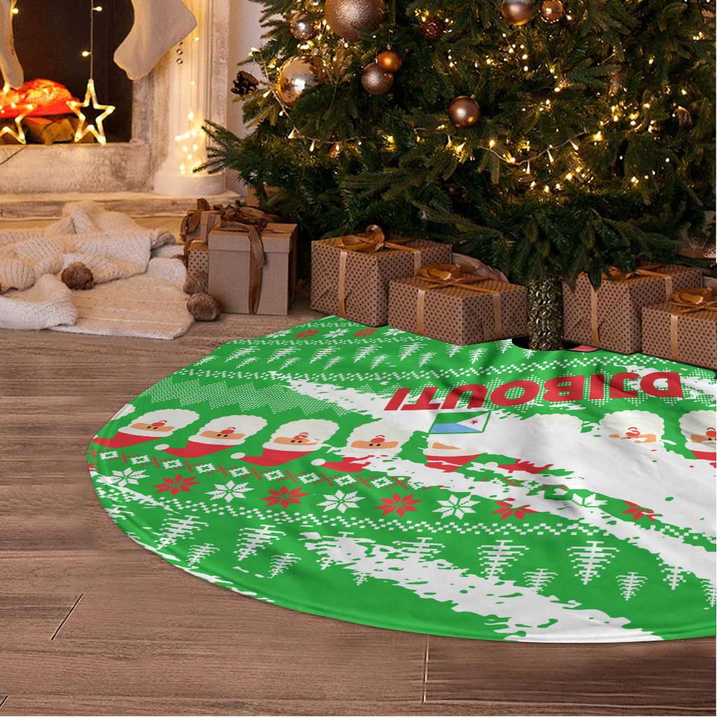 Djibouti Christmas Tree Skirt Santa Eagle Doves Trees and Green Snowflake - African Pride