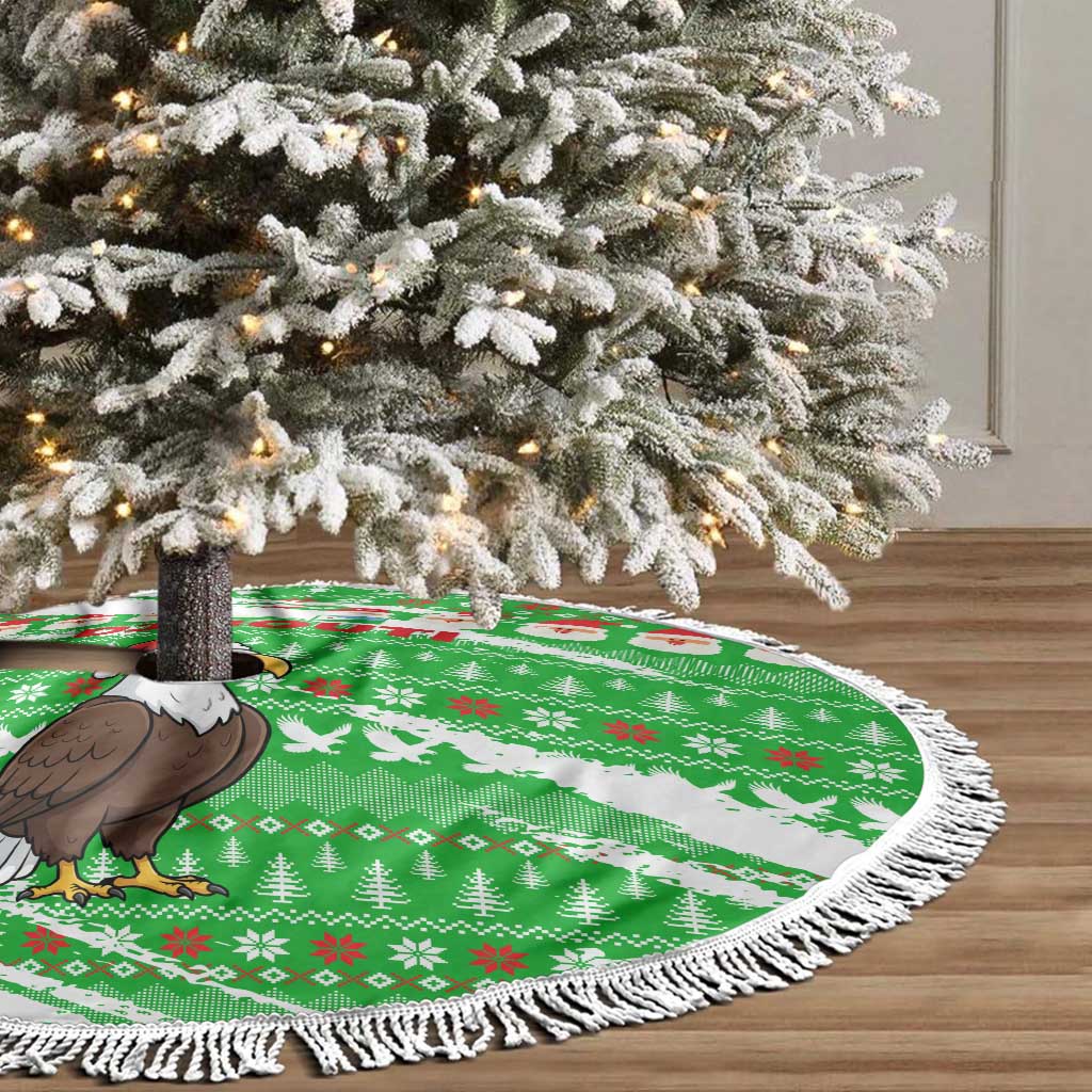Djibouti Christmas Tree Skirt Santa Eagle Doves Trees and Green Snowflake - African Pride