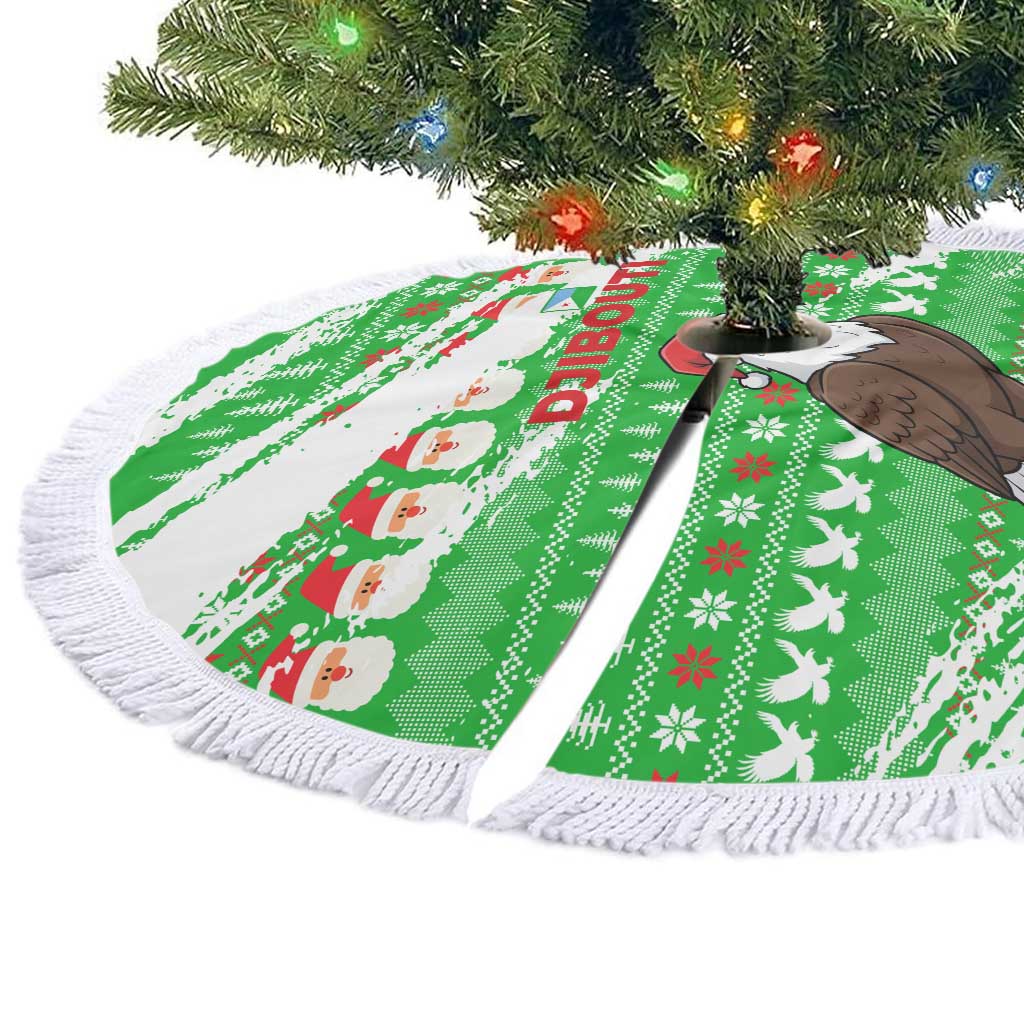 Djibouti Christmas Tree Skirt Santa Eagle Doves Trees and Green Snowflake - African Pride