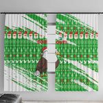Djibouti Christmas Window Curtain Santa Eagle Doves Trees and Green Snowflake - African Pride