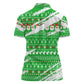 Djibouti Christmas Women Polo Shirt Santa Eagle Doves Trees and Green Snowflake - African Pride