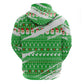 Djibouti Christmas Zip Hoodie Santa Eagle Doves Trees and Green Snowflake - African Pride