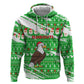 Djibouti Christmas Zip Hoodie Santa Eagle Doves Trees and Green Snowflake - African Pride