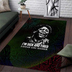 Fannie Lou Hamer Area Rug Im Sick and Tired Quote Design Bold Portrait and Civil Rights Movement Tribute - African Pride