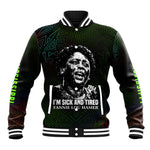 Fannie Lou Hamer Baseball Jacket Im Sick and Tired Quote Design Bold Portrait and Civil Rights Movement Tribute - African Pride