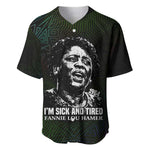 Fannie Lou Hamer Baseball Jersey Im Sick and Tired Quote Design Bold Portrait and Civil Rights Movement Tribute - African Pride