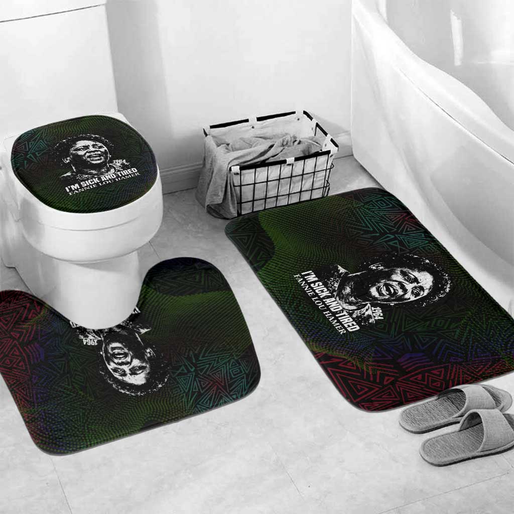 Fannie Lou Hamer Bathroom Set Im Sick and Tired Quote Design Bold Portrait and Civil Rights Movement Tribute - African Pride