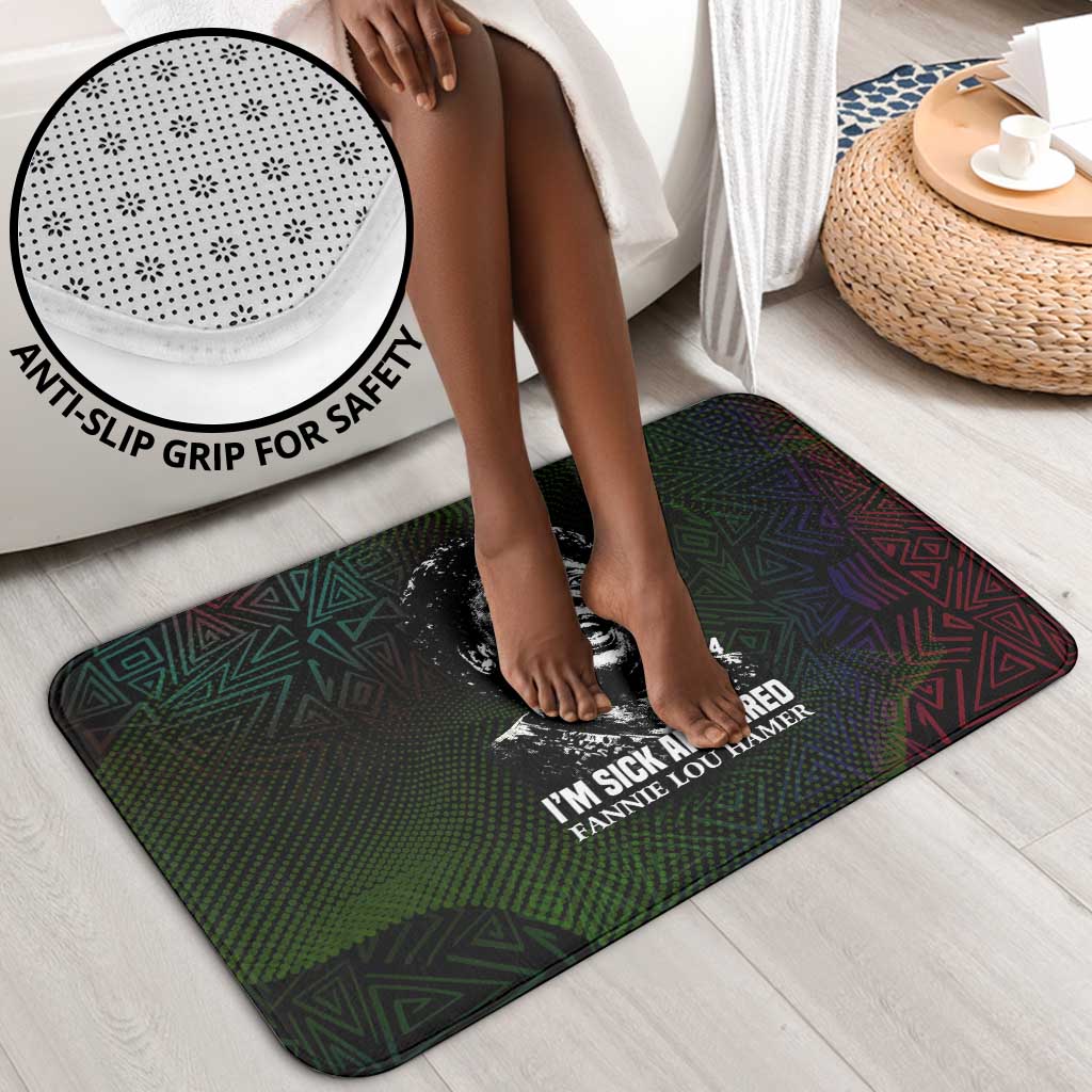 Fannie Lou Hamer Bathroom Set Im Sick and Tired Quote Design Bold Portrait and Civil Rights Movement Tribute - African Pride