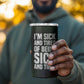 Fannie Lou Hamer 4 in 1 Can Cooler Tumbler Im Sick and Tired Quote Design Bold Portrait and Civil Rights Movement Tribute - African Pride