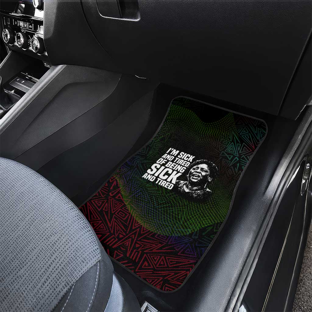 Fannie Lou Hamer Car Mats Im Sick and Tired Quote Design Bold Portrait and Civil Rights Movement Tribute - African Pride