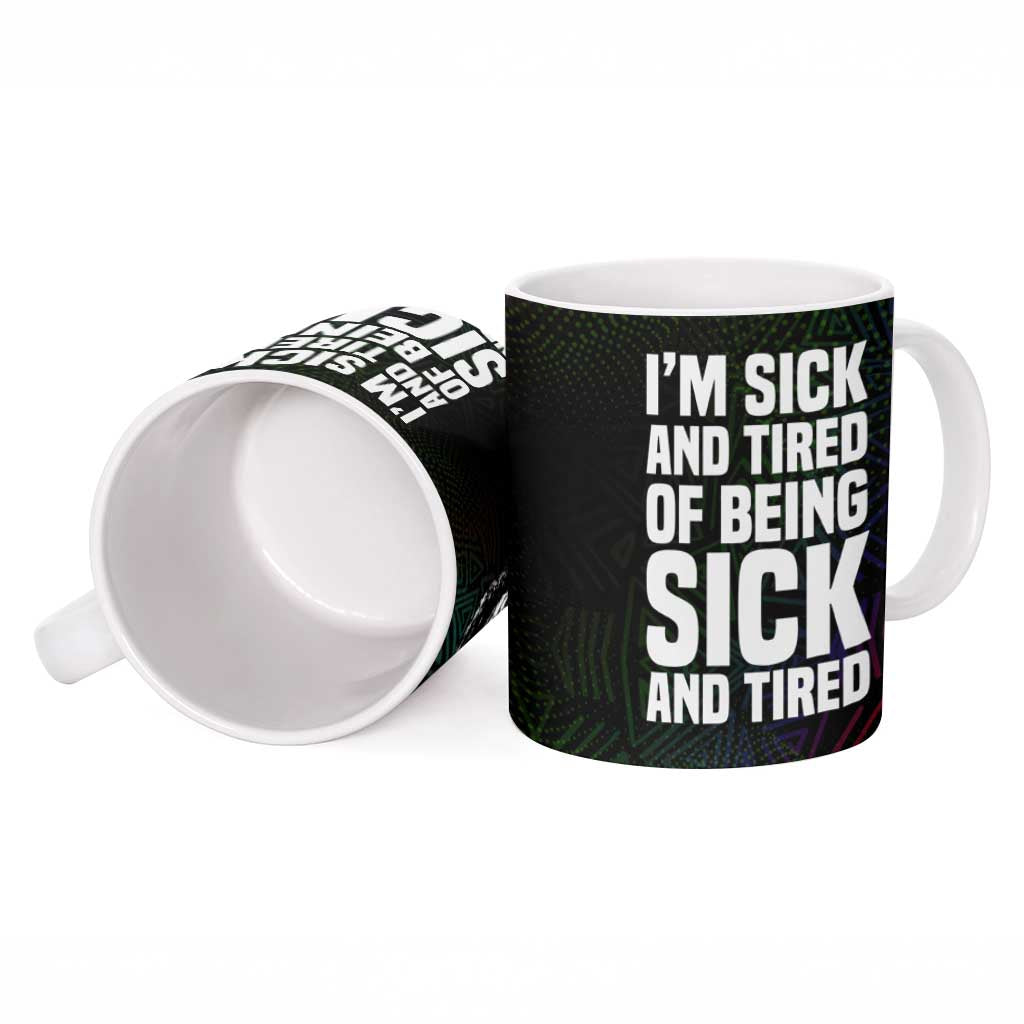 Fannie Lou Hamer Ceramic Mug Im Sick and Tired Quote Design Bold Portrait and Civil Rights Movement Tribute - African Pride