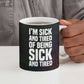 Fannie Lou Hamer Ceramic Mug Im Sick and Tired Quote Design Bold Portrait and Civil Rights Movement Tribute - African Pride