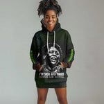 Fannie Lou Hamer Hoodie Dress Im Sick and Tired Quote Design Bold Portrait and Civil Rights Movement Tribute - African Pride