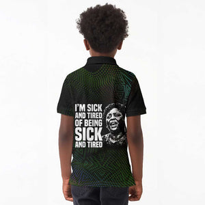 Fannie Lou Hamer Kid Polo Shirt Im Sick and Tired Quote Design Bold Portrait and Civil Rights Movement Tribute - African Pride