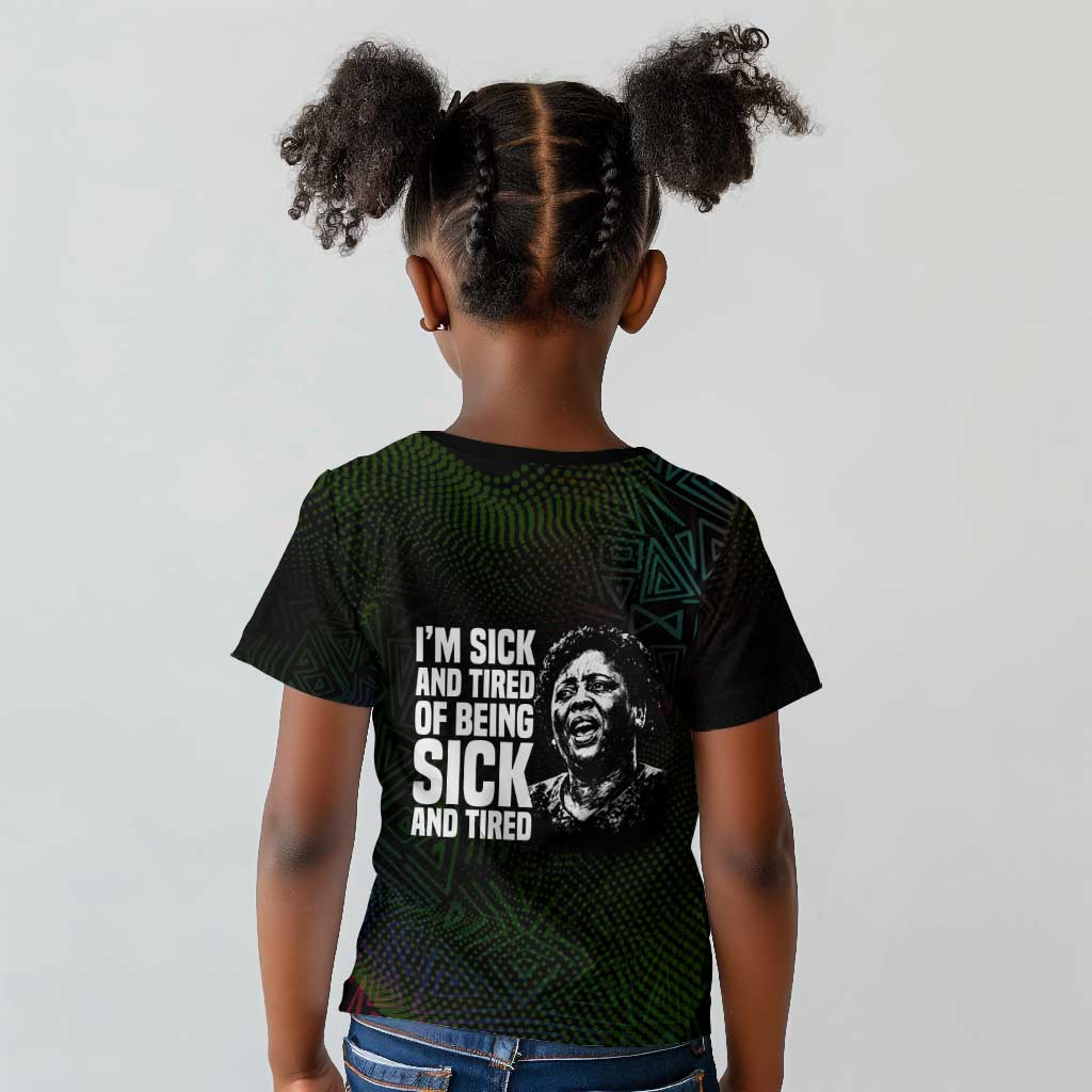 Fannie Lou Hamer Kid T shirt Im Sick and Tired Quote Design Bold Portrait and Civil Rights Movement Tribute - African Pride