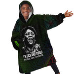 Fannie Lou Hamer Kid Wearable Blanket Hoodie Im Sick and Tired Quote Design Bold Portrait and Civil Rights Movement Tribute - African Pride
