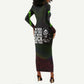 Fannie Lou Hamer Long Sleeve Bodycon Dress Im Sick and Tired Quote Design Bold Portrait and Civil Rights Movement Tribute - African Pride
