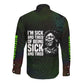 Fannie Lou Hamer Long Sleeve Button Shirt Im Sick and Tired Quote Design Bold Portrait and Civil Rights Movement Tribute - African Pride