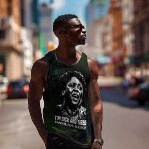Fannie Lou Hamer Men Tank Top Im Sick and Tired Quote Design Bold Portrait and Civil Rights Movement Tribute - African Pride