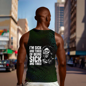 Fannie Lou Hamer Men Tank Top Im Sick and Tired Quote Design Bold Portrait and Civil Rights Movement Tribute - African Pride