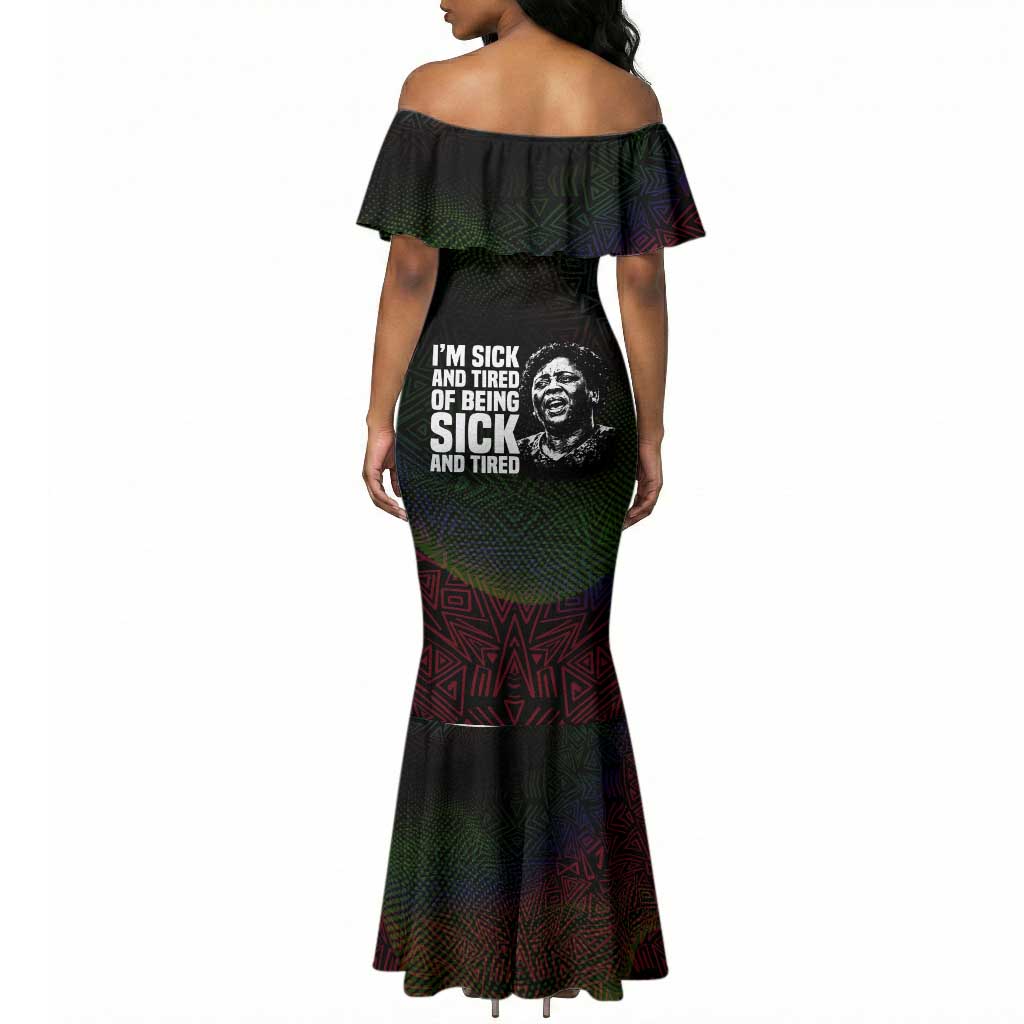 Fannie Lou Hamer Mermaid Dress Im Sick and Tired Quote Design Bold Portrait and Civil Rights Movement Tribute - African Pride