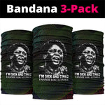 Fannie Lou Hamer Neck Gaiter Im Sick and Tired Quote Design Bold Portrait and Civil Rights Movement Tribute - African Pride