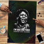 Fannie Lou Hamer Puzzle Im Sick and Tired Quote Design Bold Portrait and Civil Rights Movement Tribute - African Pride