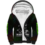 Fannie Lou Hamer Sherpa Hoodie Im Sick and Tired Quote Design Bold Portrait and Civil Rights Movement Tribute - African Pride