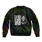 Fannie Lou Hamer Sleeve Zip Bomber Jacket Im Sick and Tired Quote Design Bold Portrait and Civil Rights Movement Tribute - African Pride
