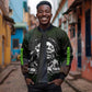 Fannie Lou Hamer Sleeve Zip Bomber Jacket Im Sick and Tired Quote Design Bold Portrait and Civil Rights Movement Tribute - African Pride