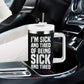 Fannie Lou Hamer Tumbler With Handle Im Sick and Tired Quote Design Bold Portrait and Civil Rights Movement Tribute - African Pride