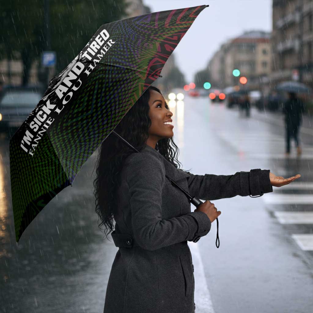 Fannie Lou Hamer Umbrella Im Sick and Tired Quote Design Bold Portrait and Civil Rights Movement Tribute - African Pride