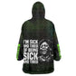 Fannie Lou Hamer Wearable Blanket Hoodie Im Sick and Tired Quote Design Bold Portrait and Civil Rights Movement Tribute - African Pride