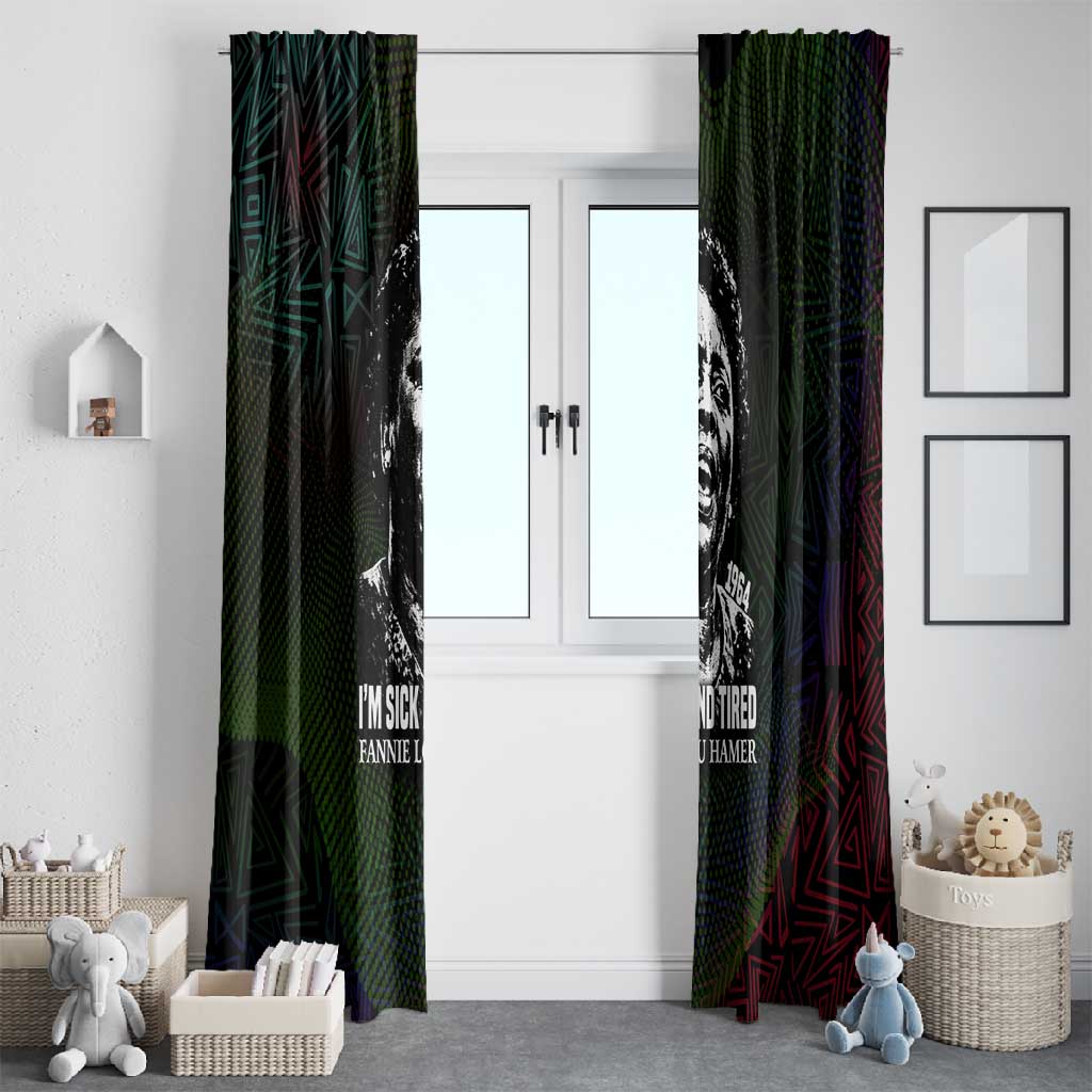 Fannie Lou Hamer Window Curtain Im Sick and Tired Quote Design Bold Portrait and Civil Rights Movement Tribute - African Pride