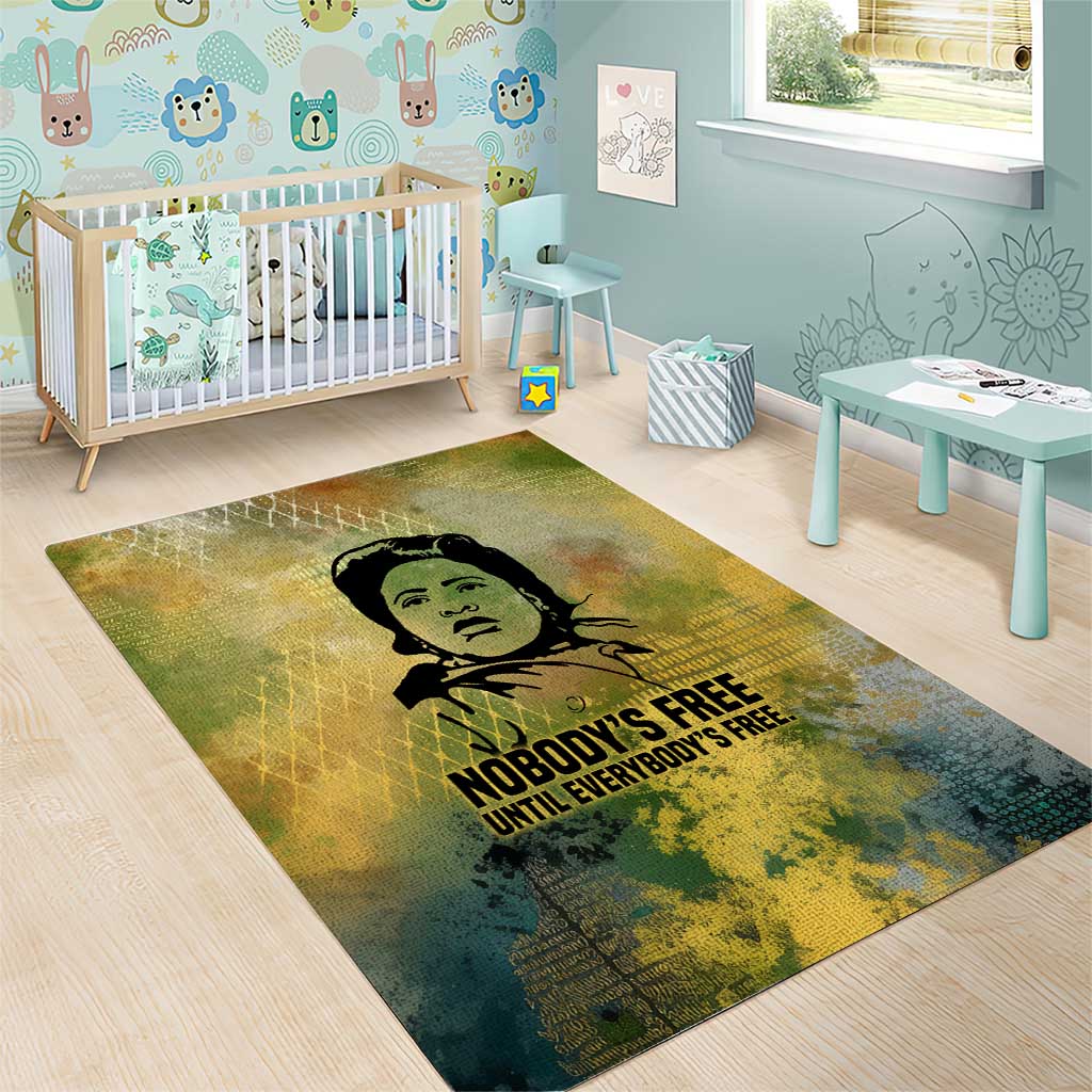 Fannie Lou Hamer Area Rug Unbossable Quote Design Protest Silhouettes and Voting Rights Tribute - African Pride