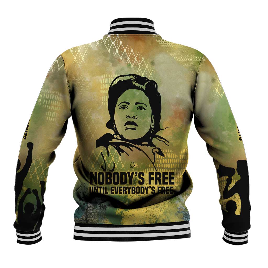 Fannie Lou Hamer Baseball Jacket Unbossable Quote Design Protest Silhouettes and Voting Rights Tribute - African Pride