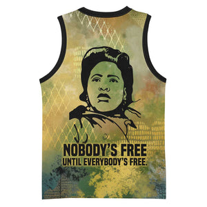 Fannie Lou Hamer Basketball Jersey Unbossable Quote Design Protest Silhouettes and Voting Rights Tribute - African Pride
