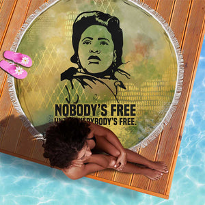 Fannie Lou Hamer Beach Blanket Unbossable Quote Design Protest Silhouettes and Voting Rights Tribute - African Pride