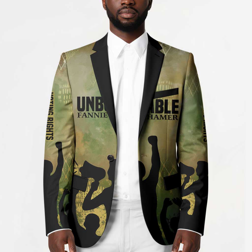 Fannie Lou Hamer Blazer Unbossable Quote Design Protest Silhouettes and Voting Rights Tribute - African Pride