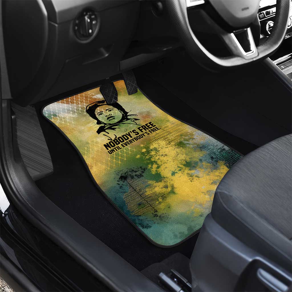 Fannie Lou Hamer Car Mats Unbossable Quote Design Protest Silhouettes and Voting Rights Tribute - African Pride