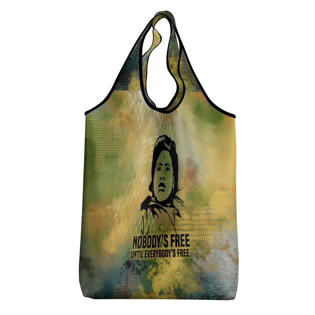 Fannie Lou Hamer Grocery Bag Unbossable Quote Design Protest Silhouettes and Voting Rights Tribute - African Pride