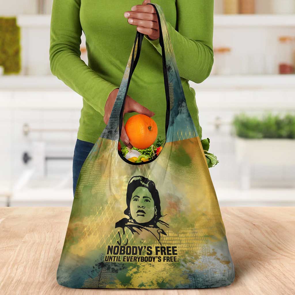Fannie Lou Hamer Grocery Bag Unbossable Quote Design Protest Silhouettes and Voting Rights Tribute - African Pride